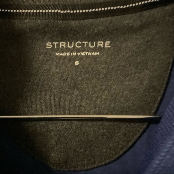 Men Brand New Without Tag Structure 1/4 Zip Navy Blue Small Sweater - Picture 3 of 3